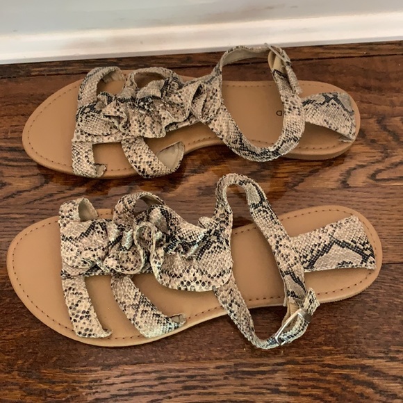 The Limited Ruffled Snake Skin Sandals - Picture 4 of 5